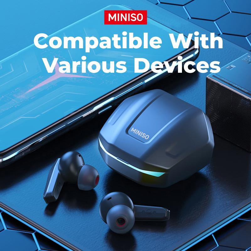 MINISO Gm2Pro Wireless Earbuds Bluetooth 5.4 Headphones, Earbuds Noise Cancelling, Energy Saving, IPX5 Waterproof with Mic, Gaming Earbuds 60 Hrs Playtime, Compatible for Android/Ios