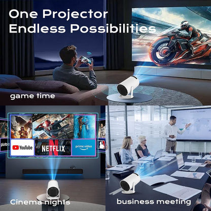 Outdoor Mini Projector 4K Decoding Portable Projector with 5G Wifi 6 & BT 5.0 720P Full HD 160 ANSI Lumens Portable Home Theater for Phone/Tv Stick/Laptop