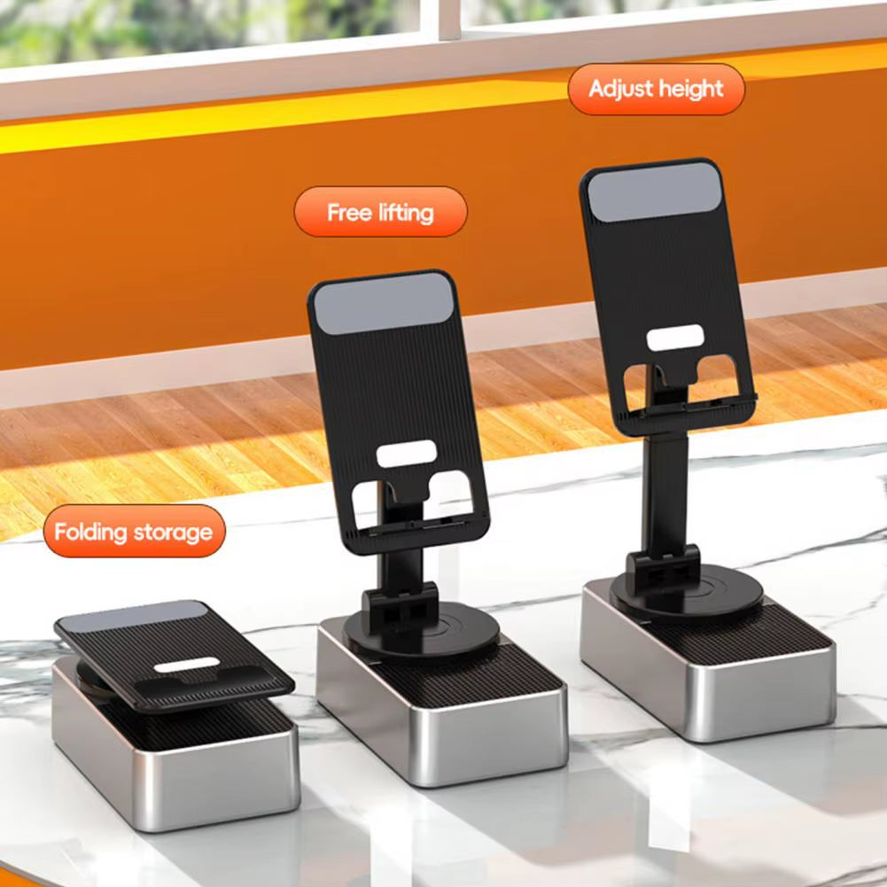 Bluetooth-Compatible Audio Power Phone Holder Rotating Phone Stand with Wireless Speaker Foldable Adjustable Cell Phone Stand