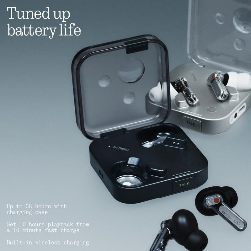 Nothing Ear (3) Wireless Earbuds with 95Db Super Mic Dual MEMS Beamforming Mics Adaptive Noise Cancellation & Hi-Res LDAC Audio 12Mm Driver IP54 Splash Resistant Voice Control