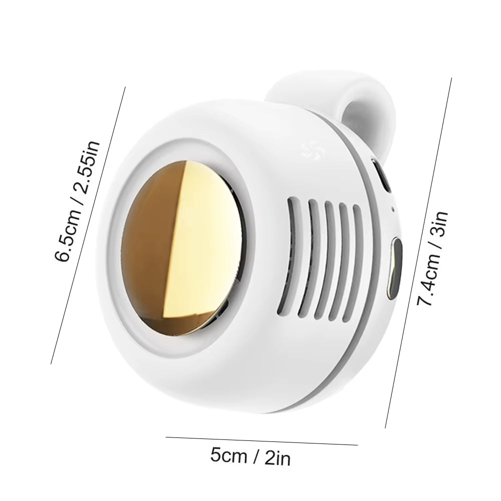 Small Whirlwind Clip Fan Quiet Lightweight Leafless Fan Silent Waist Neck Fan USB Rechargeable Portable Belt Fan for Office Gym