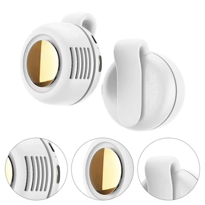 Small Whirlwind Clip Fan Quiet Lightweight Leafless Fan Silent Waist Neck Fan USB Rechargeable Portable Belt Fan for Office Gym